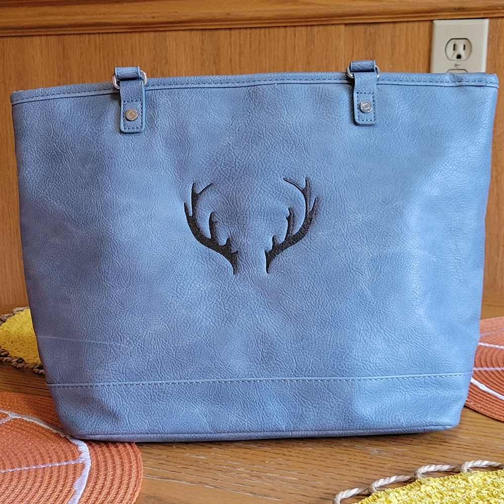 Blue Thirtey-one Tote Bag with Antler Design
